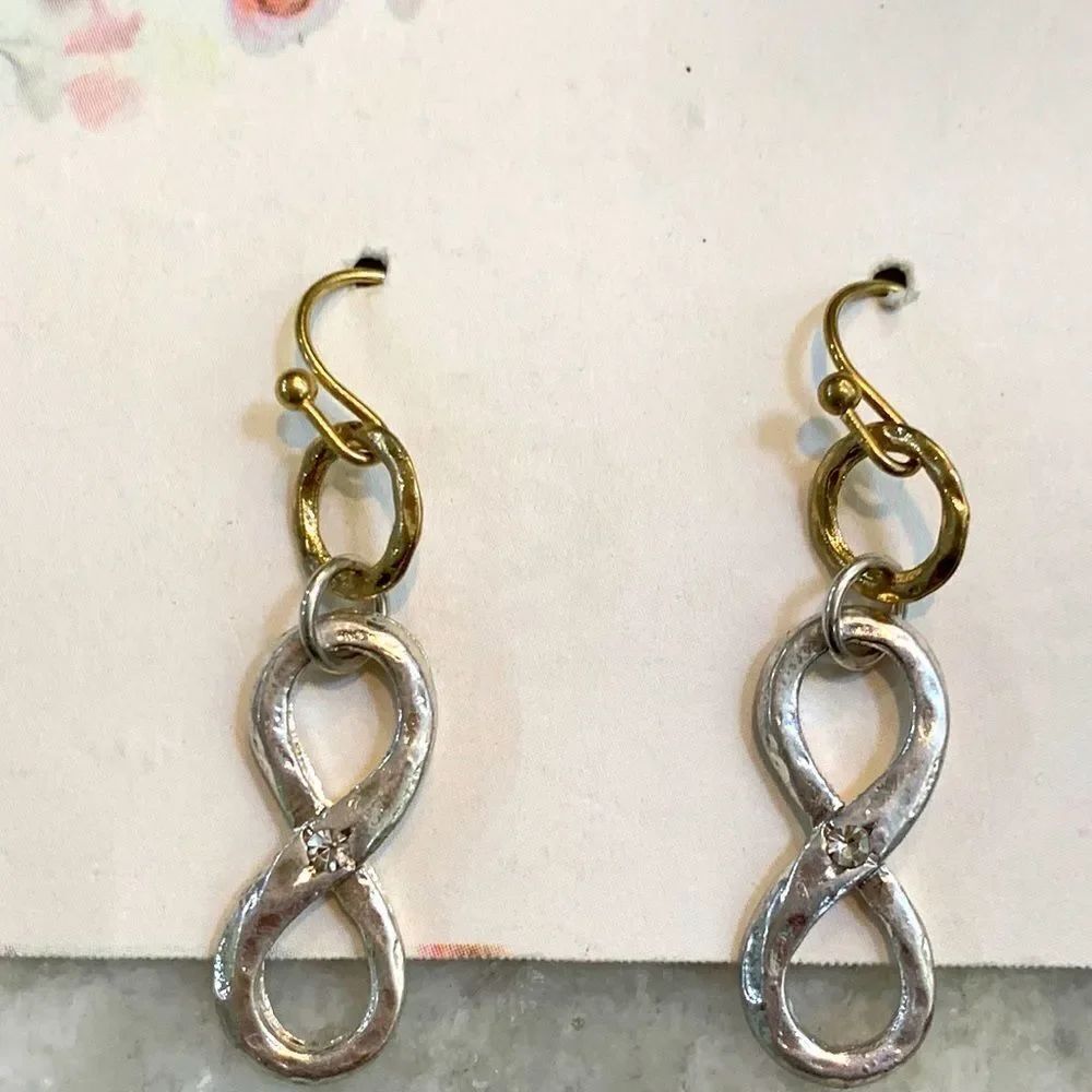 Silver Gold Infinity Earrings